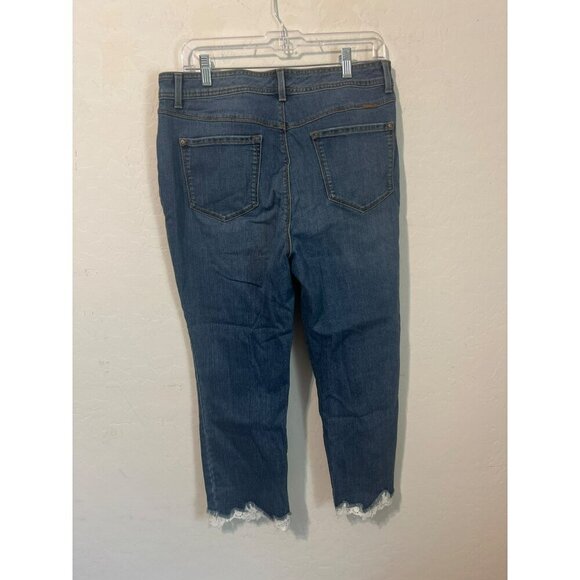 Inc Skinny Leg Regular Fit Jean Lace Hem inset Sz 14P Medium Wash Button Fly boh - Picture 5 of 11